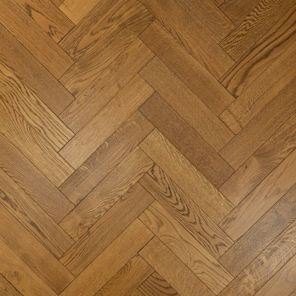 Arden 14/3x90x400mm Herringbone Golden Brushed UV Lacquered.