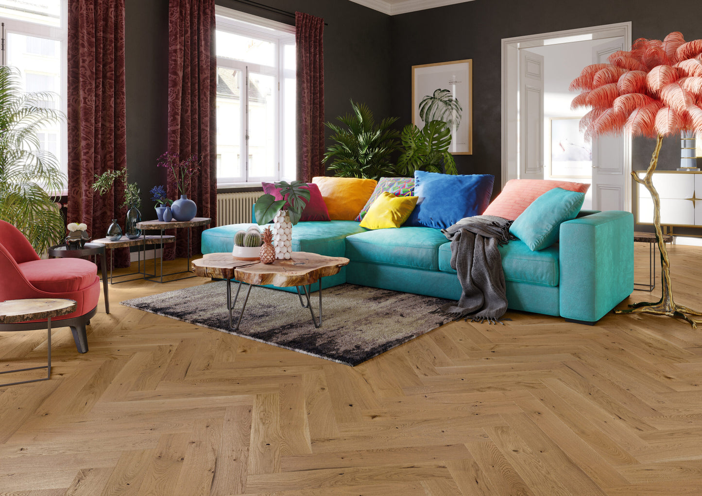 Keystone Brown Oak Herringbone