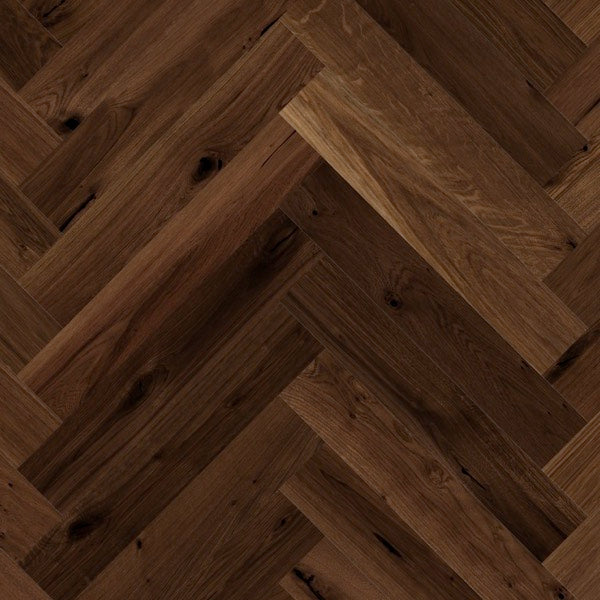 Keystone Dark Brown Oak Herringbone